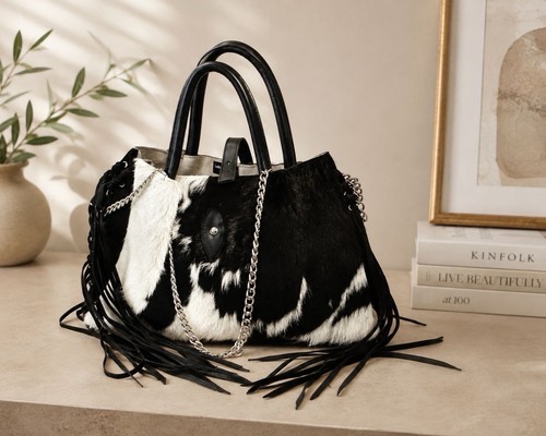 Borsa pelle mucca - in,