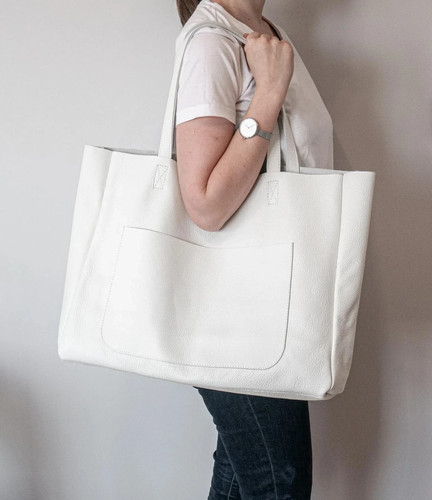 Borsa tote pelle bianca - in,